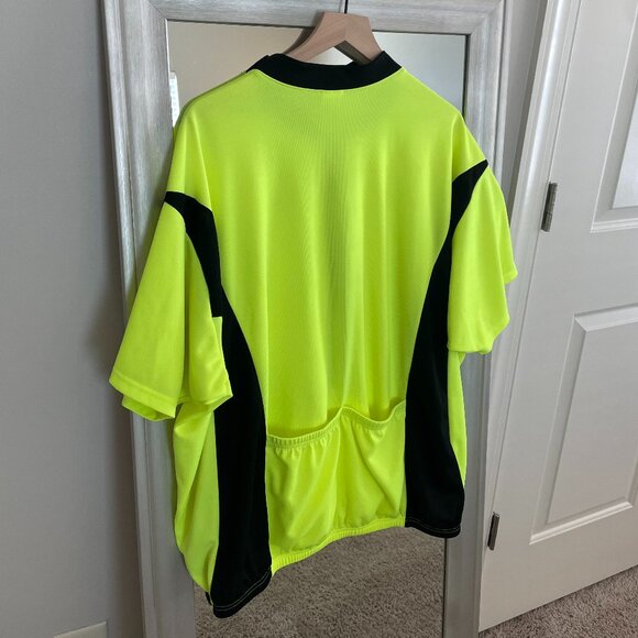 Mt. Borah Men's Yellow Black Short Sleeve Cycling Biking 3/4 Zip Jersey 4XL - Picture 2 of 8
